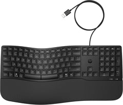HP 480 Comfort Ergonomisch Toetsenbord - Bekabeld (USB-A) - QWERTY
