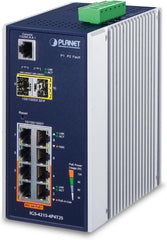 Planet IGS-4215-4P4T2S Industriële Managed PoE+ Switch - 8x Gigabit, 2x SFP (144W)