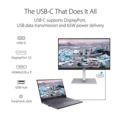 ASUS ProArt PA279CV | 27 inch 4K UHD Professionele Monitor | 16:9 IPS, 3840x2160 | Ergonomisch, Pivot, Calman, hoge kleurgetrouwheid, HDR 10 | DisplayPort, HDMI, 65W USB-C, USB-hub