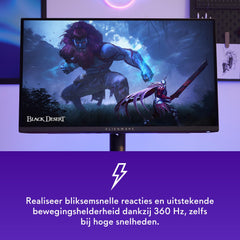 Alienware AW2725DF 27" QHD (2560x1440) Gaming Monitor, 360Hz, QD OLED, 0.03ms, AMD FreeSync Premium Pro, 99.3% DCI-P3, HDR400, USB-C, 2x DisplayPort, HDMI, 4x USB, 3 Jaar Garantie