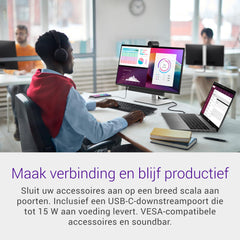 Dell P2425H 24" Full HD (1920x1080) Monitor, 100Hz, IPS, 5ms, 99% sRGB, USB-C, DisplayPort, HDMI, VGA, 4x USB, 3 Jaar Garantie, Zwart
