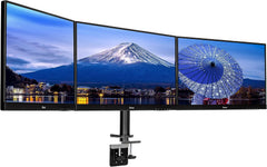 iiyama DS1003C-B1, Bureausteun arm, trippel, hoogte verstelbaar, vesa 75x75mm / 100x100mm, max 10kg per monitor, zwart