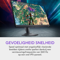 Alienware AW2724HF 27" Full HD (1920x1080) Gaming Monitor, 360Hz, Fast IPS, 0.5ms, AMD FreeSync Premium, VESA AdaptiveSync, 99% sRGB, HDR 10, 2x DisplayPort, HDMI, 5x USB, 3 Jaar Garantie