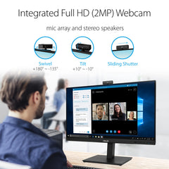 ASUS BE279QSK Video Conferencing Monitor - 27 inch, Full HD, IPS, Frameless, Full HD Webcam, Stereo Speakers, Height Adjustable, Ergonomic Design, HDMI, Mini-PC Mount Kit, Wall Mountable