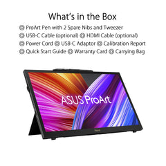 ASUS ProArt PA169CDV Pen Display Monitor, 15,6 inch, IPS, 4K UHD, WACOM EMR, 100% sRGB, Calman-geverifieerd, Pantone-gevalideerd, USB-C, 10-punts touchscreen, wijzerplaat, bedieningspaneel