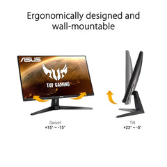 ASUS TUF Gaming VG279Q1A 68,58 cm (27 inch) monitor (Full HD, 165Hz, Adaptive Sync, FreeSync Premium, 1ms reactietijd, HDMI, DisplayPort) zwart
