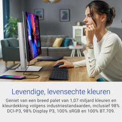 Dell U2724DE UltraSharp Thunderbolt 27" QHD (2560x1440) Monitor, 120Hz, IPS Black, 5ms, 98% DCI-P3, 2x Thunderbolt, 2x USB-C, 2x DisplayPort, HDMI, 4x USB, RJ45, 3 Jaar Garantie, Zilver