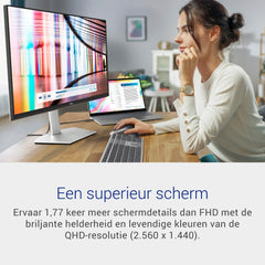 Dell S2722DC USB-C 27" QHD (2560x1440) Monitor, 75Hz, IPS, 4ms, AMD FreeSync, 99% sRGB, Ingebouwde Luidsprekers, USB-C, 2x HDMI, 2x USB, 3 Jaar Garantie, Zilver