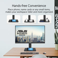 ASUS Business VA24DQFS - 24 inch Full HD Monitor - Frameloos, ergonomisch, Adaptive-Sync, EPEAT Gold - 100 Hz, 16:9 IPS-paneel, 1920x1080 - DP, HDMI, D-Sub, USB Hub, Luidspreker