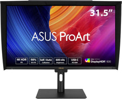 ASUS ProArt Display PA32UCE, professionele monitor 4K HDR IPS 31,5 inch (3840 x 2160), 60 Hz, 600 nits, 98% DCI-P3, automatische kalibratie, ergonomische ondersteuning, USB-C en USA-A, DisplayPort