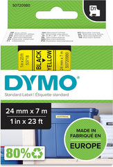 DYMO D1 Labeltape 24 mm x 7 m - Zwart op Geel (S0720980)