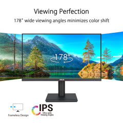 ASUS Business VA24DQFS - 24 inch Full HD Monitor - Frameloos, ergonomisch, Adaptive-Sync, EPEAT Gold - 100 Hz, 16:9 IPS-paneel, 1920x1080 - DP, HDMI, D-Sub, USB Hub, Luidspreker